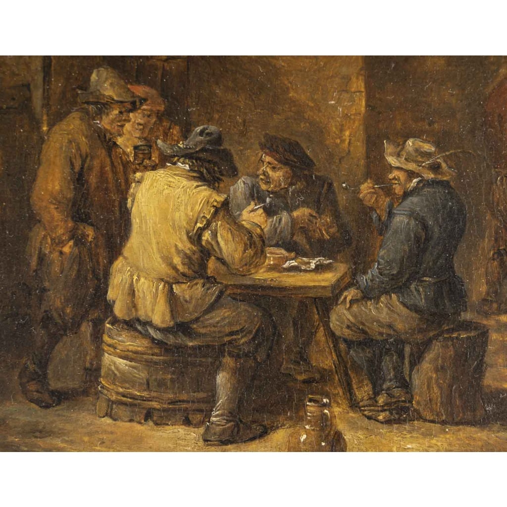 Atelier de David Teniers le Jeune (1610 – 1690), réunion devant la taverne 5
