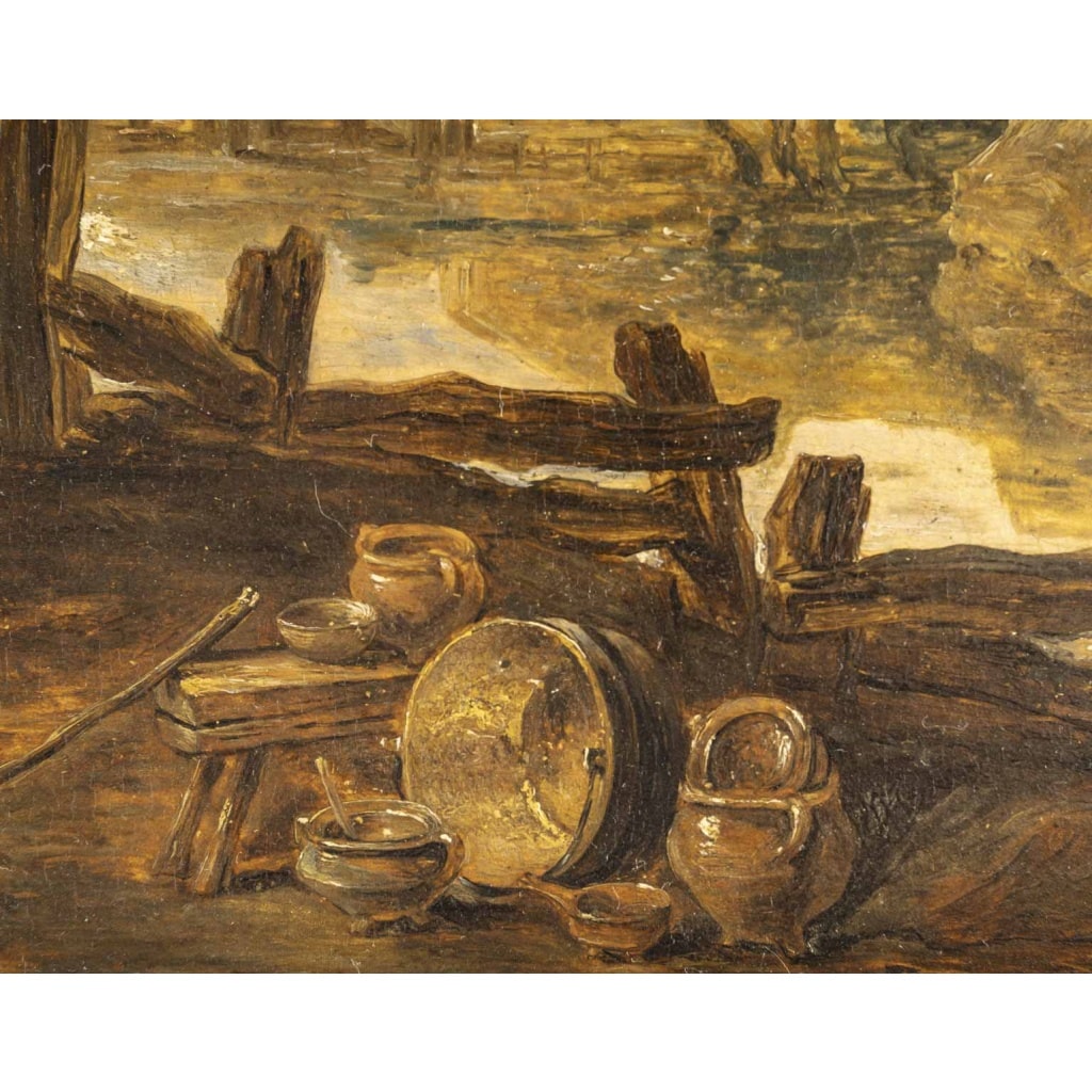Atelier de David Teniers le Jeune (1610 – 1690), réunion devant la taverne 9