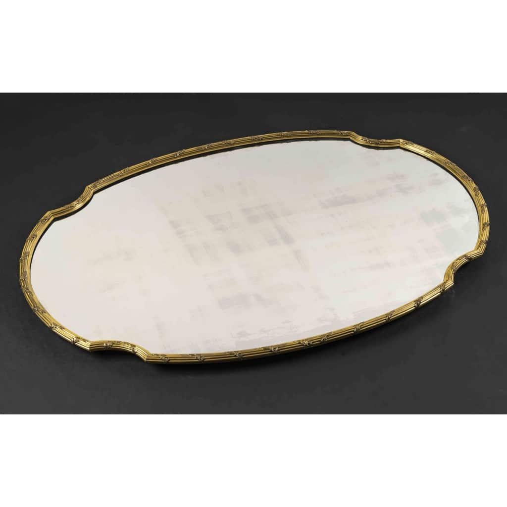 BOIN TABURET – SURTOUT de TABLE EN BRONZE DORE OVALE EPOQUE NAPOLEON III 3