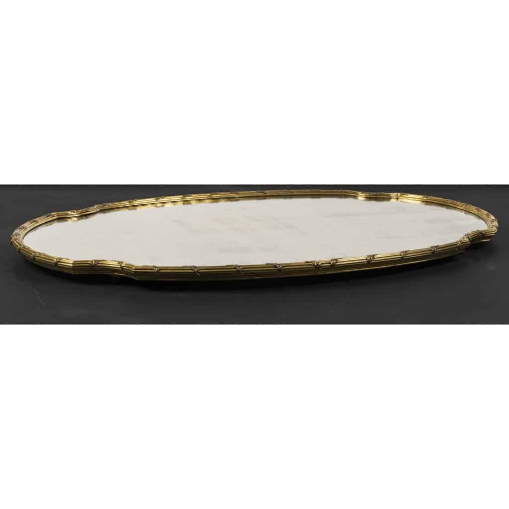 BOIN TABURET – SURTOUT de TABLE EN BRONZE DORE OVALE EPOQUE NAPOLEON III 9