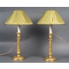 Paire de Bougeoirs d’époque Empire en Bronze ciselé Doré montés en lampes vers 1810 11