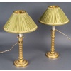 Paire de Bougeoirs d’époque Empire en Bronze ciselé Doré montés en lampes vers 1810 18