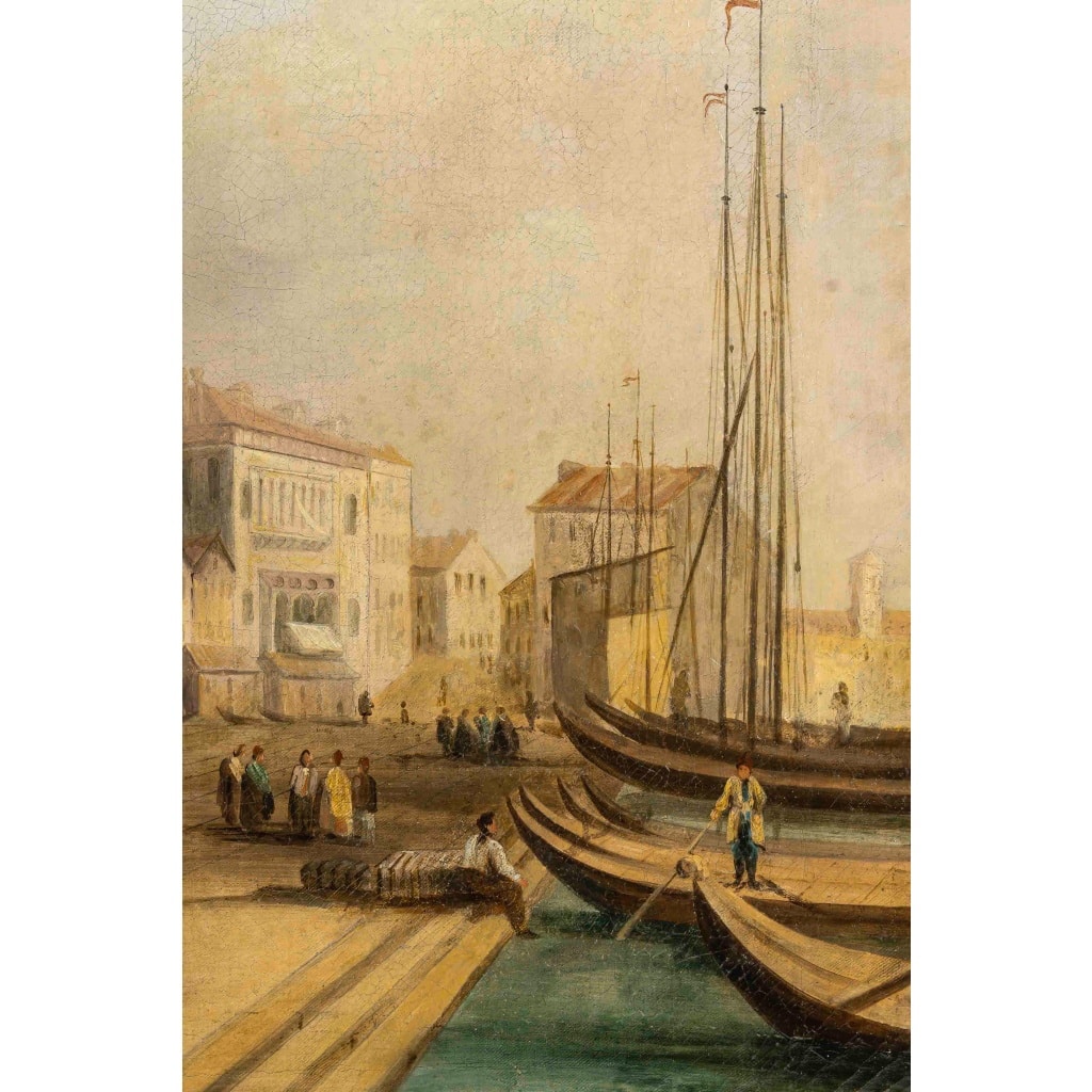 Vue de la Piazetta de Venise, huile sur toile, école italienne, vers 1820-1850 7