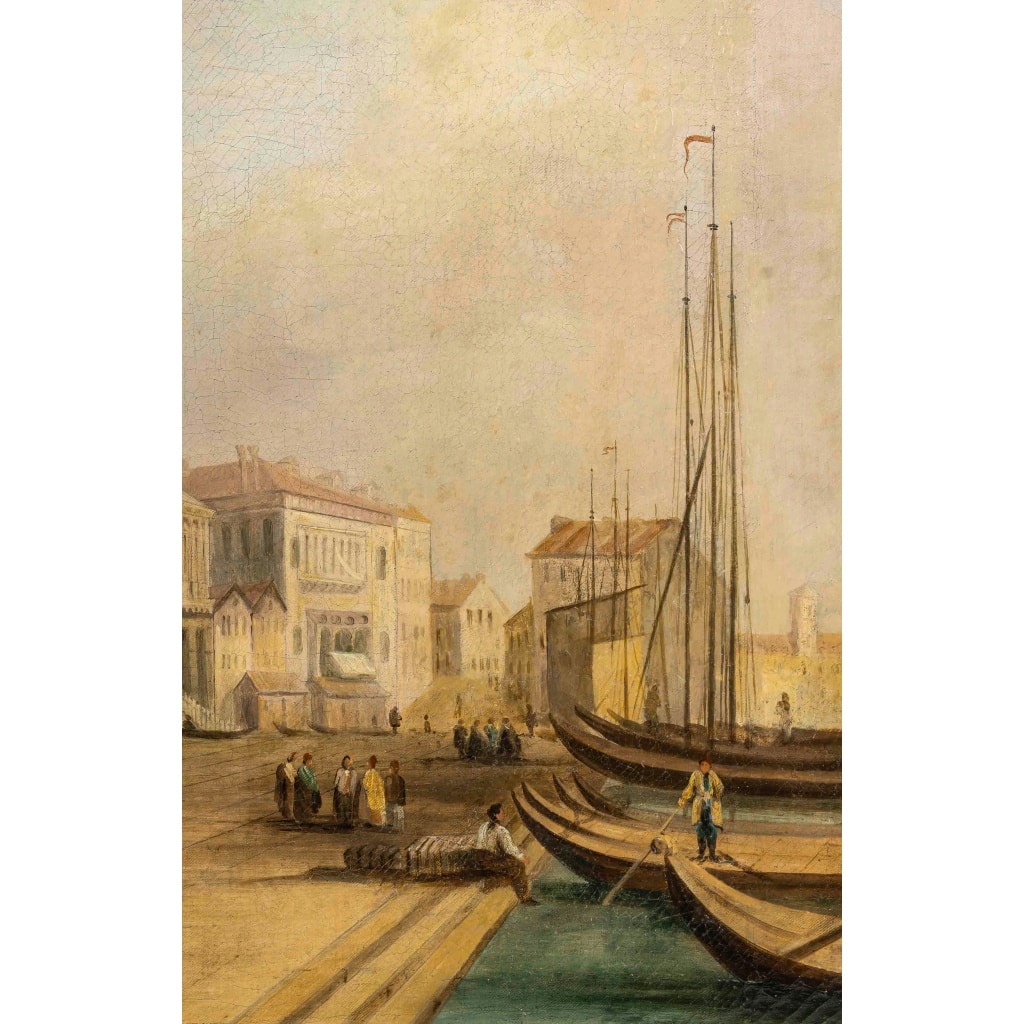Vue de la Piazetta de Venise, huile sur toile, école italienne, vers 1820-1850 8