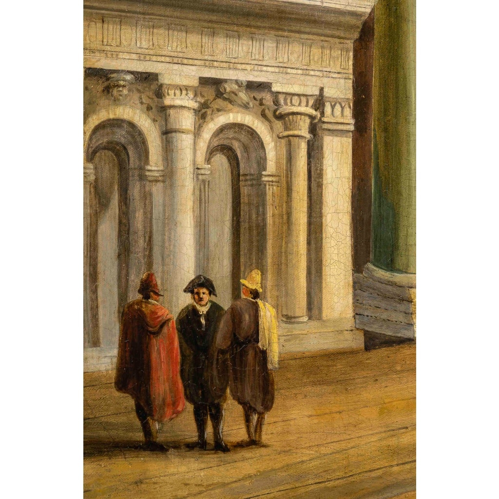 Vue de la Piazetta de Venise, huile sur toile, école italienne, vers 1820-1850 11