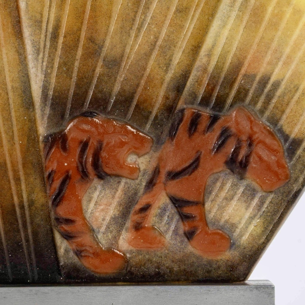 Veilleuse « Tigres » pâte de verre de Gabriel ARGY-ROUSSEAU 8
