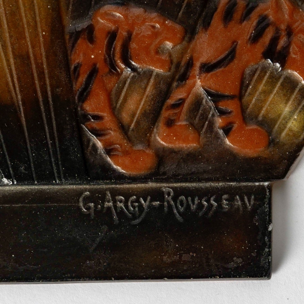 Veilleuse « Tigres » pâte de verre de Gabriel ARGY-ROUSSEAU 10