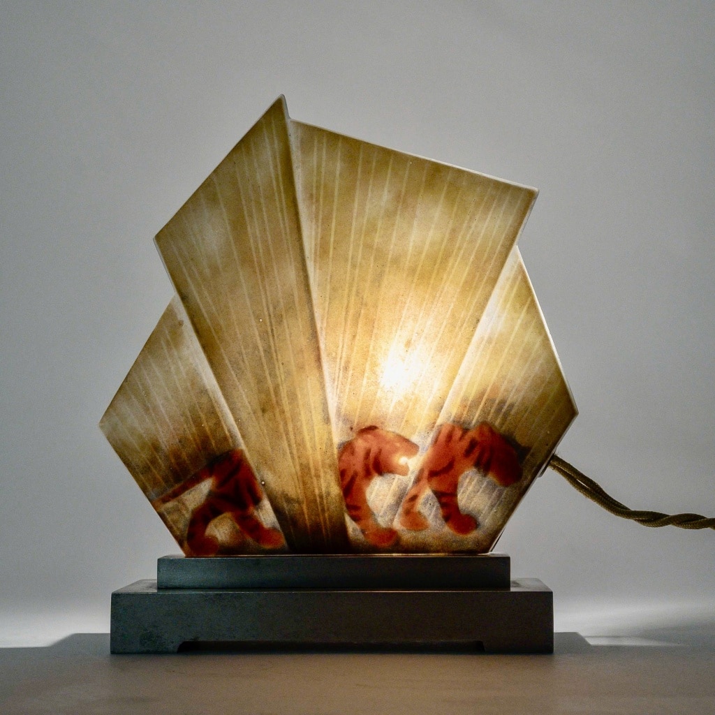 Veilleuse « Tigres » pâte de verre de Gabriel ARGY-ROUSSEAU 11