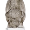 Presse-Papiers « Bison » verre blanc patiné gris de René LALIQUE 11