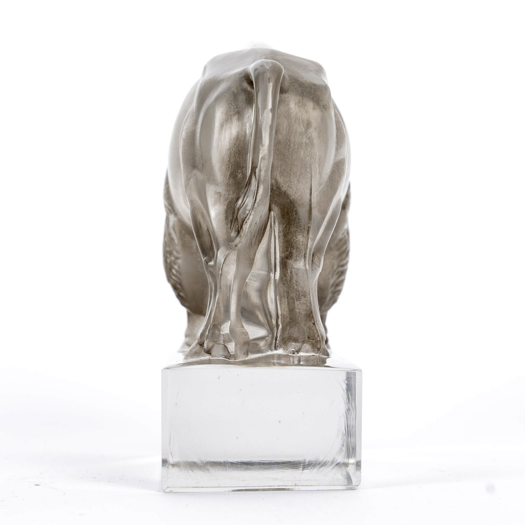 Presse-Papiers « Bison » verre blanc patiné gris de René LALIQUE 6