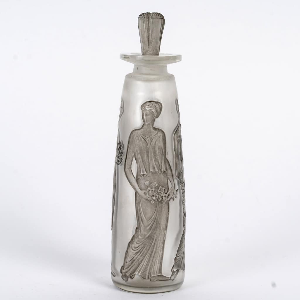 Flacon « Ambre Antique » verre blanc patiné gris de René LALIQUE pour Coty 3