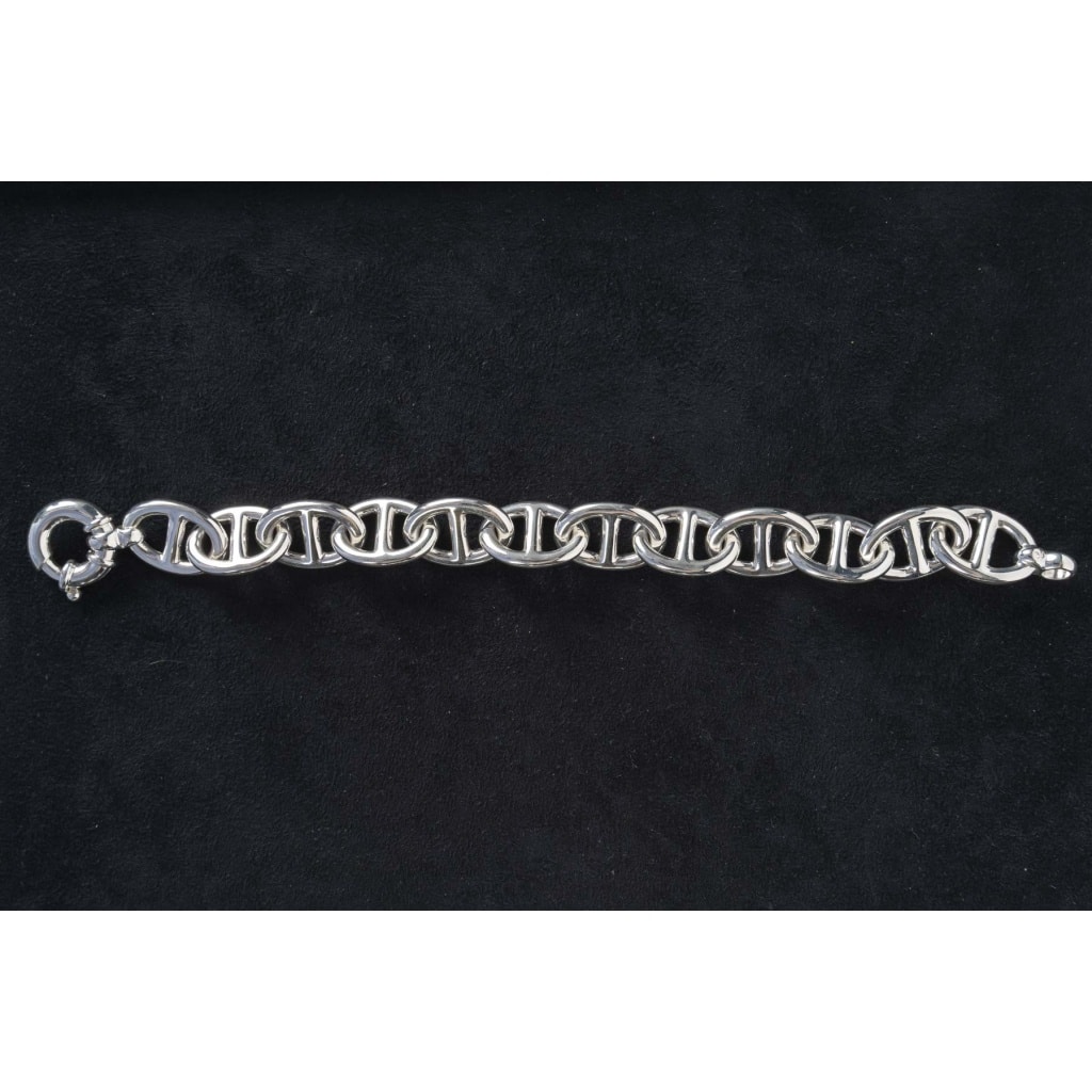 Paire de Bracelets Modernes en Argent Massif – Travail Français 3