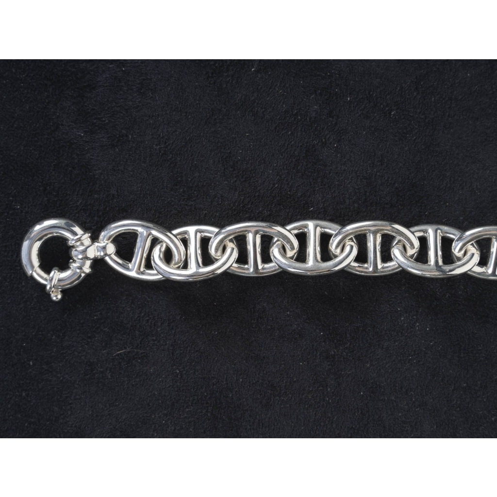 Paire de Bracelets Modernes en Argent Massif – Travail Français 6