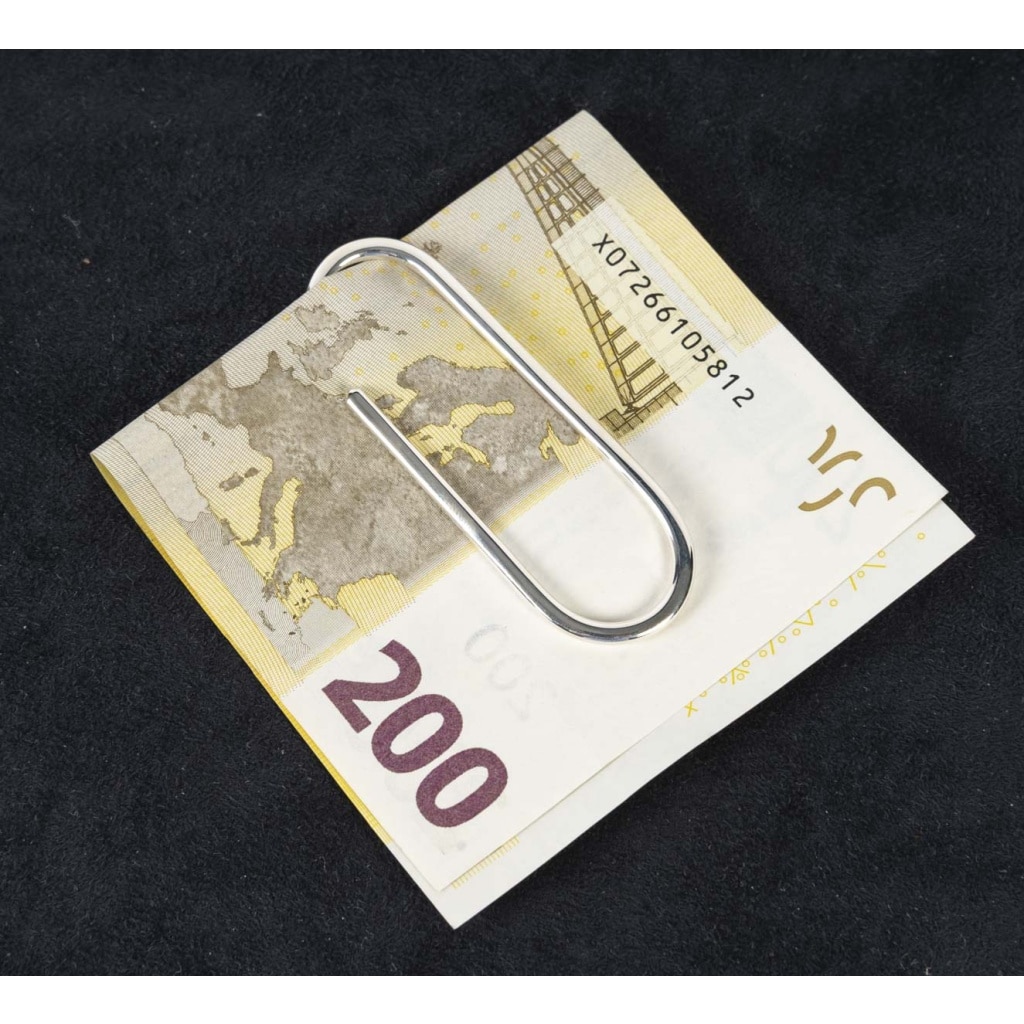 Pince à Billets en Argent Massif – Design Moderne en Forme de Trombone 2