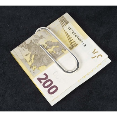 Pince à Billets en Argent Massif – Design Moderne en Forme de Trombone