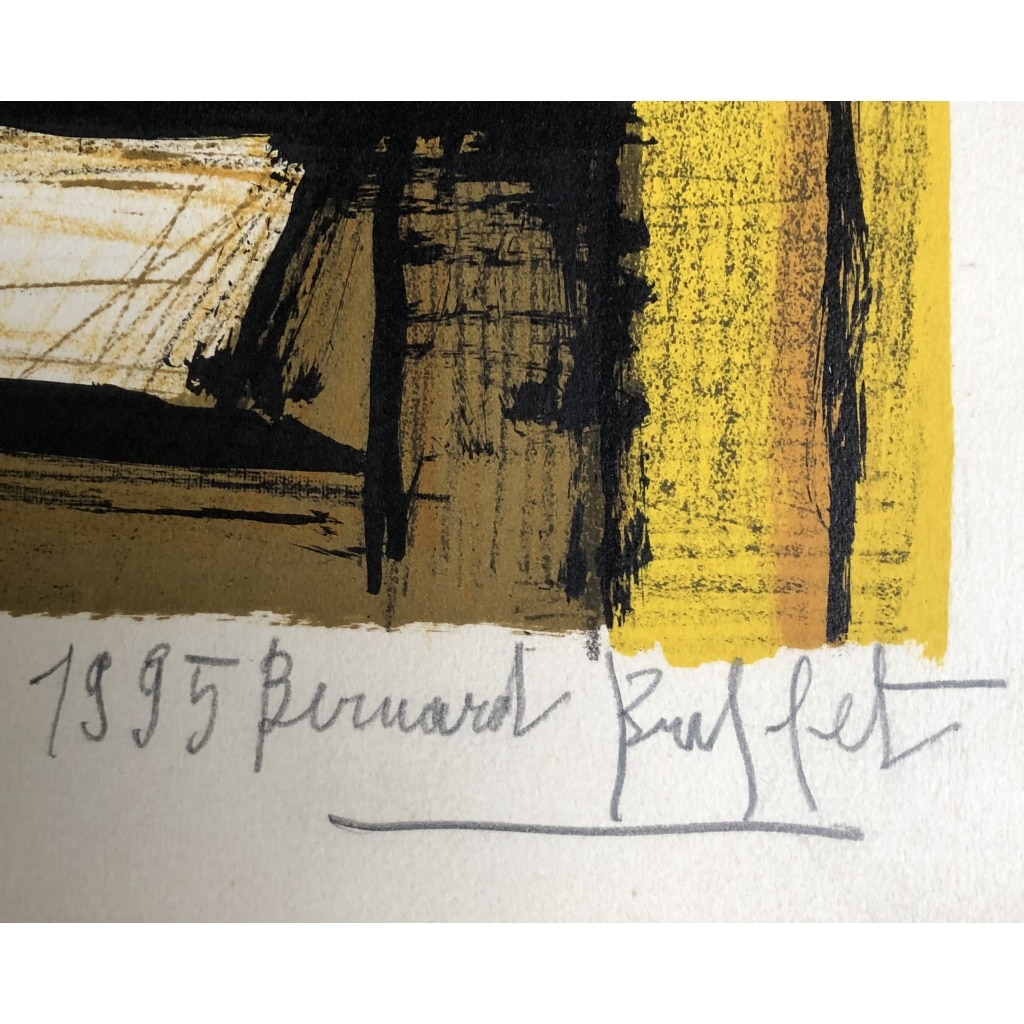 BUFFET Bernard Bouquet Fleurs Dans Une Potiche Lithographie Couleurs Signée certificat d’authenticité 6