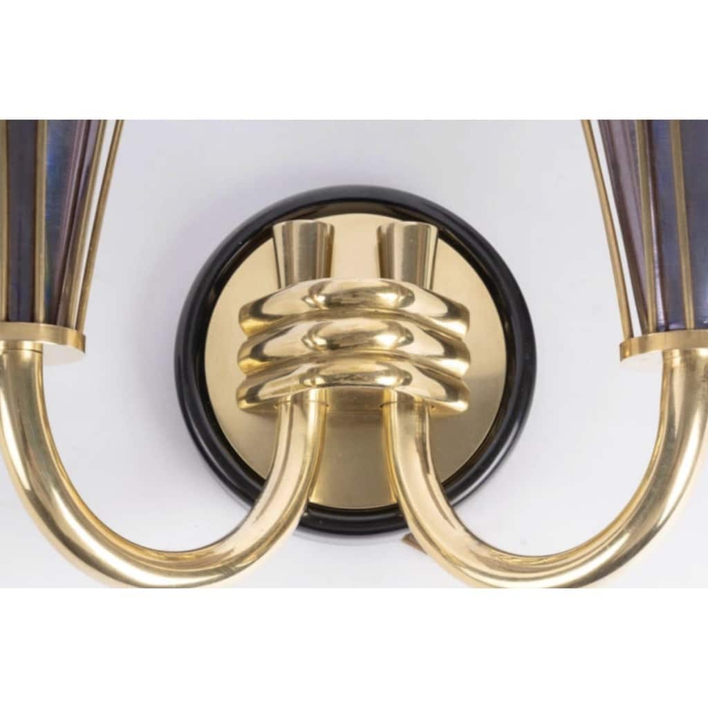 1950 Paire d’appliques murales originales par Marcel Asselbur 4