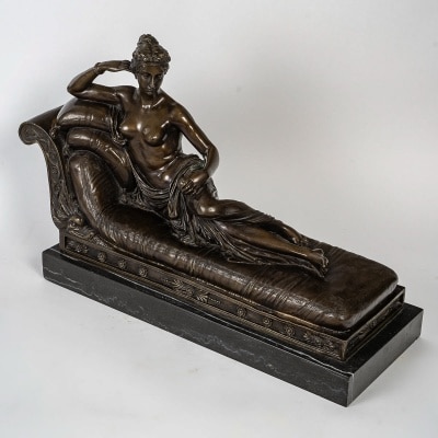 D’après Antonio Canova (1757–1822) Pauline Borghèse dite Vénus Victrix bronze et marbre vers 1860–1880