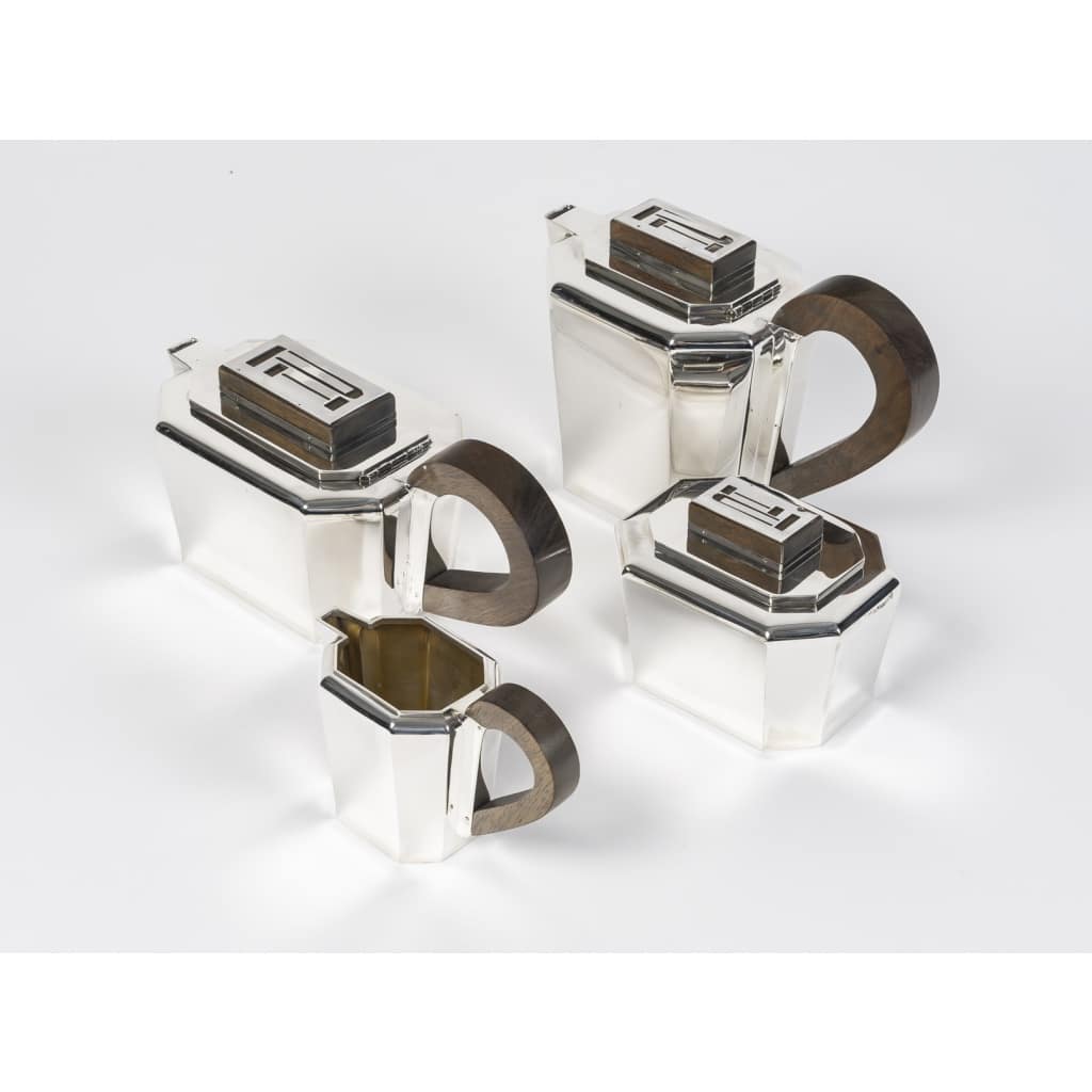 JEAN E. PUIFORCAT – Service THE/CAFE 4 pièces Argent XXe – ART DECO 3