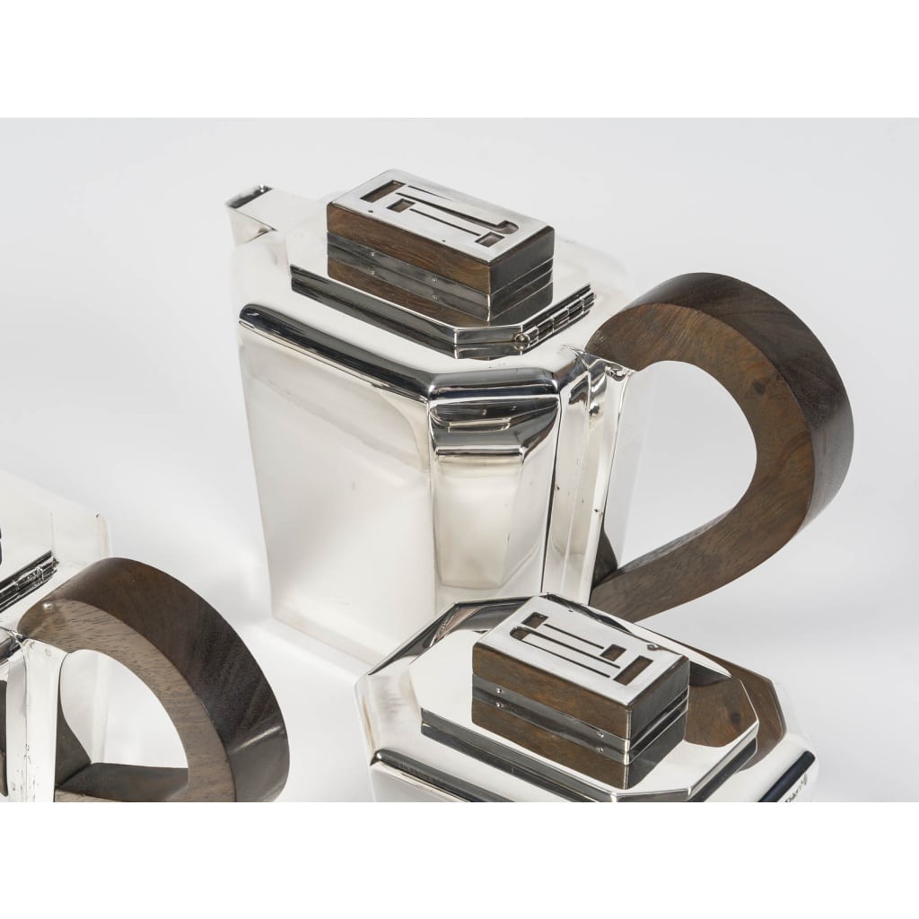 JEAN E. PUIFORCAT – Service THE/CAFE 4 pièces Argent XXe – ART DECO 6