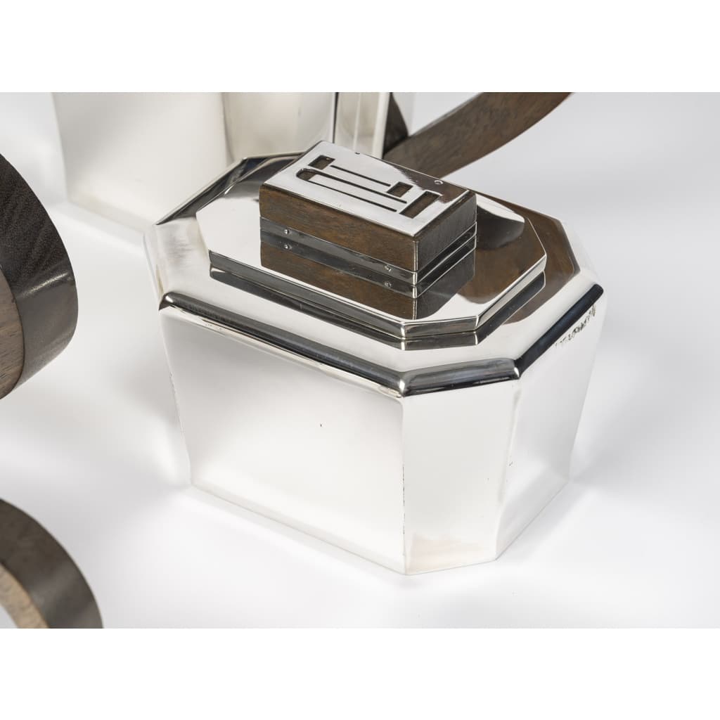 JEAN E. PUIFORCAT – Service THE/CAFE 4 pièces Argent XXe – ART DECO 7