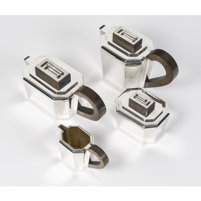 JEAN E. PUIFORCAT – Service THE/CAFE 4 pièces Argent XXe – ART DECO
