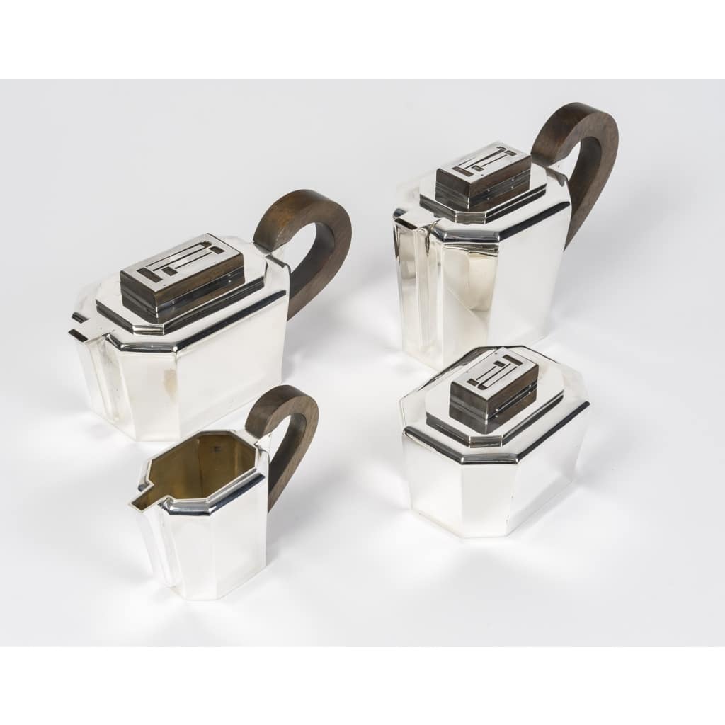 JEAN E. PUIFORCAT – Service THE/CAFE 4 pièces Argent XXe – ART DECO 14