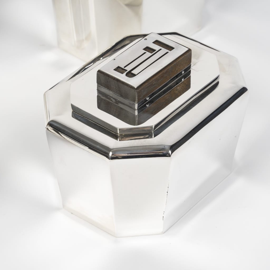 JEAN E. PUIFORCAT – Service THE/CAFE 4 pièces Argent XXe – ART DECO 15