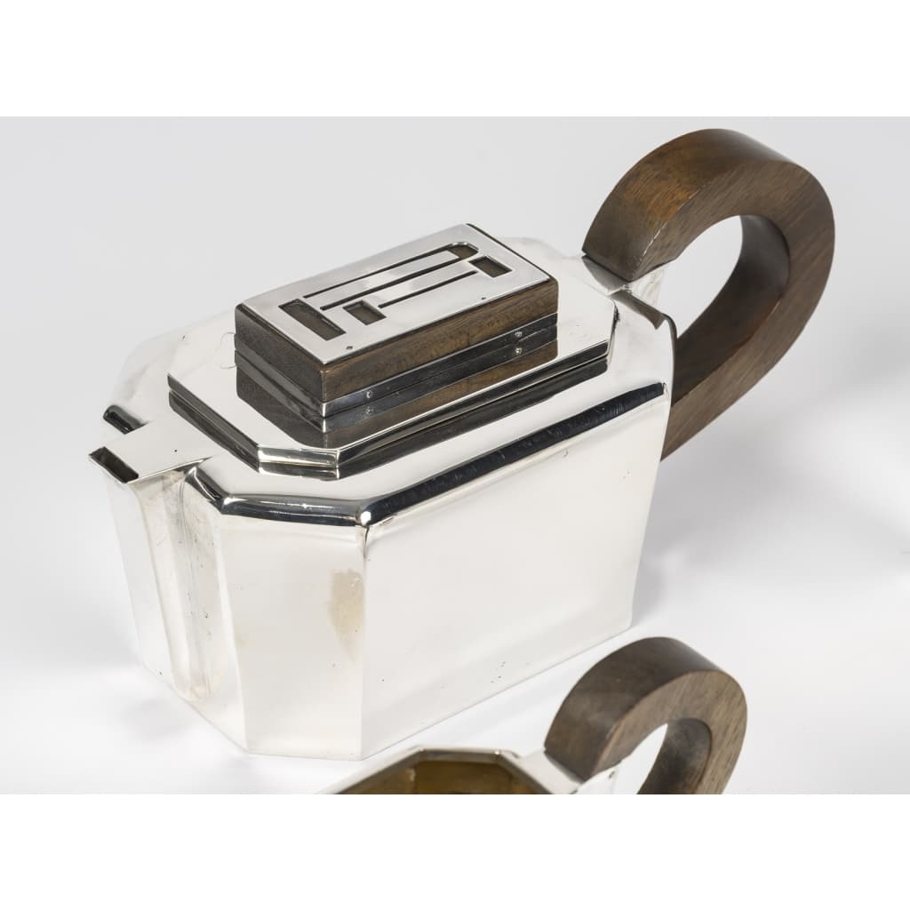 JEAN E. PUIFORCAT – Service THE/CAFE 4 pièces Argent XXe – ART DECO 17