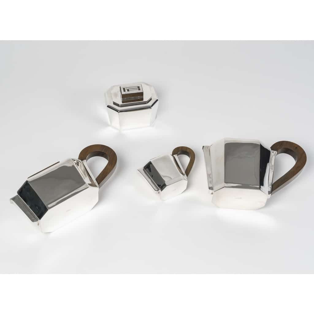JEAN E. PUIFORCAT – Service THE/CAFE 4 pièces Argent XXe – ART DECO 26