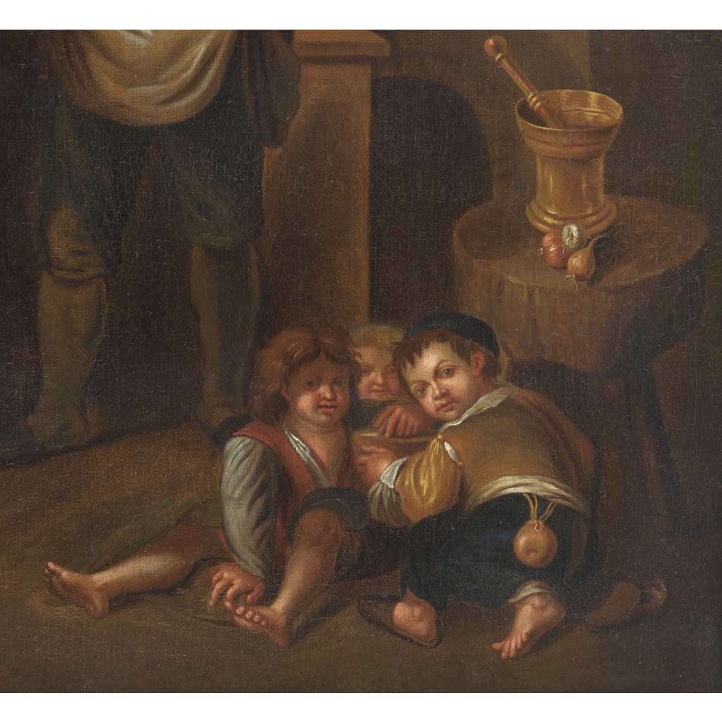 La Diseuse de bonne aventure – Attribué à Simon de Vos vers 1640 6