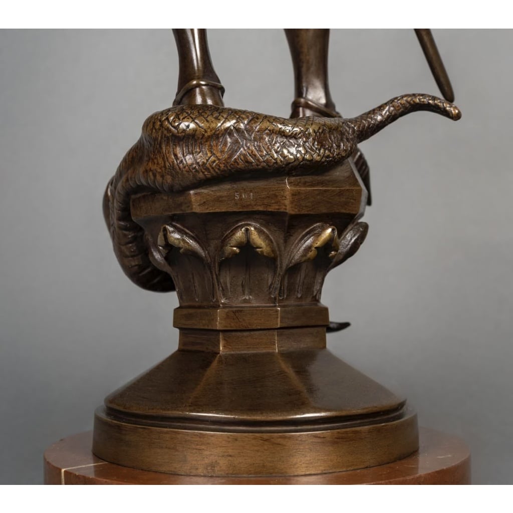 Sculpture – Saint-Michel Terrassant Le Dragon , Emmanuel Frémiet (1824-1910) – Bronze 12
