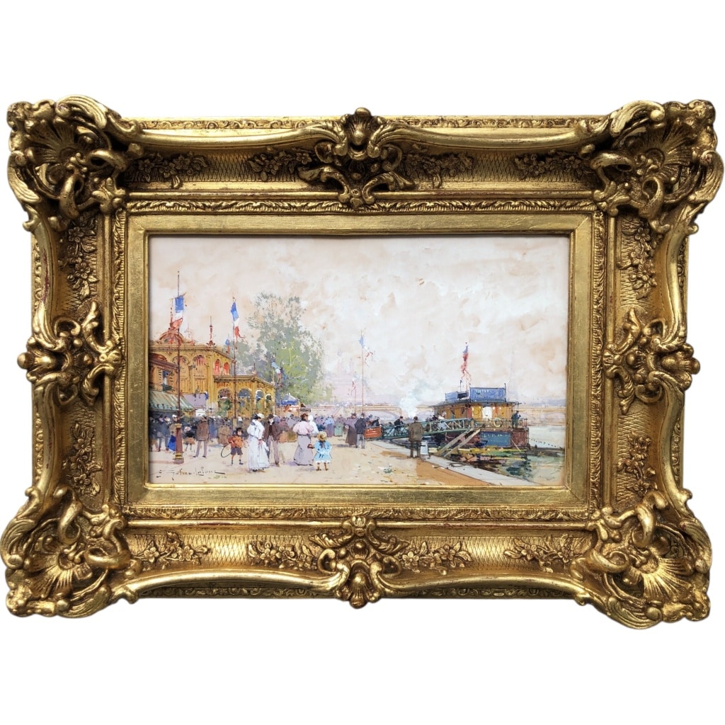 GALIEN LALOUE Peinture Française 20è Paris Pavillon Français Exposition Universelle 1900 Certificat d’authenticité 2