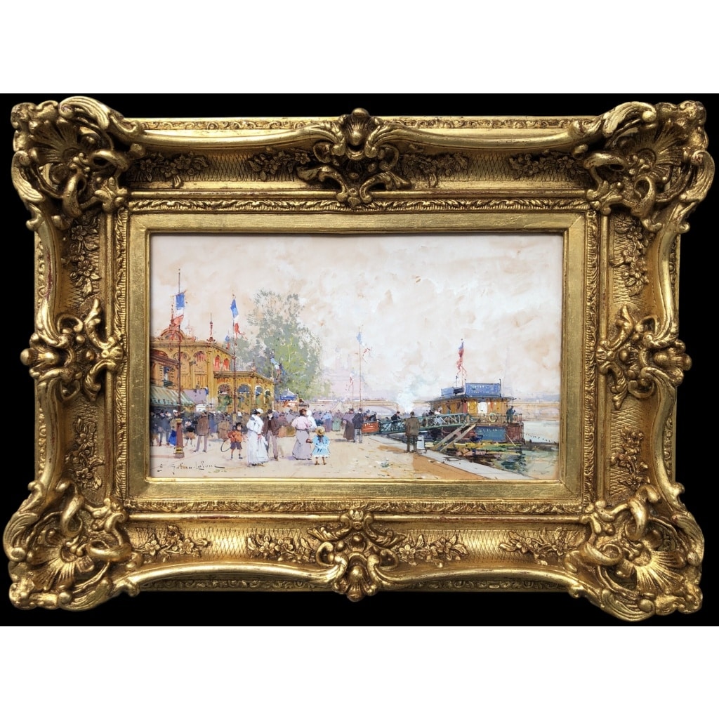 GALIEN LALOUE Peinture Française 20è Paris Pavillon Français Exposition Universelle 1900 Certificat d’authenticité 3