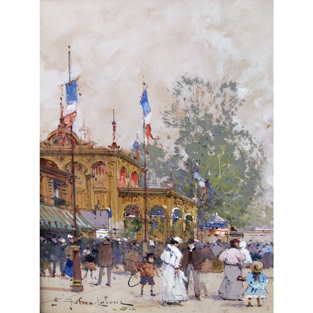 GALIEN LALOUE Peinture Française 20è Paris Pavillon Français Exposition Universelle 1900 Certificat d’authenticité 9