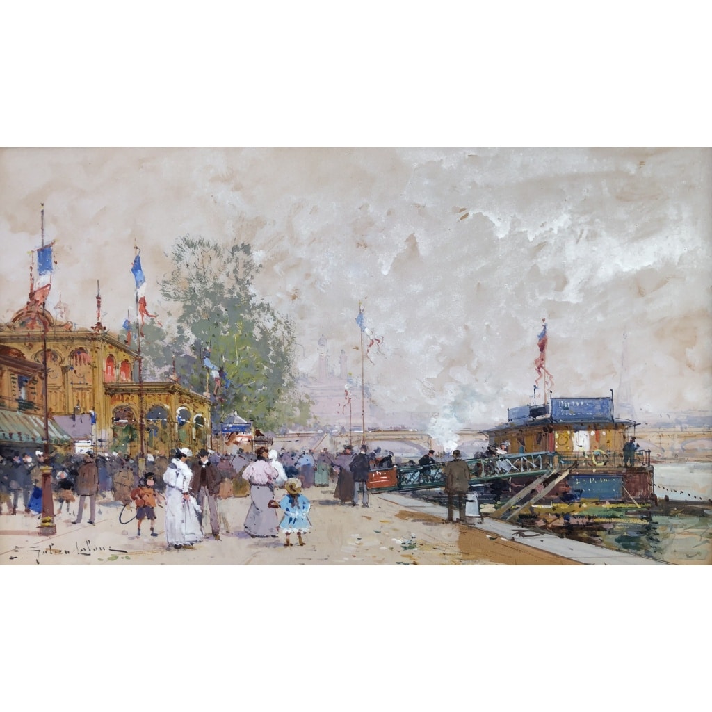 GALIEN LALOUE Peinture Française 20è Paris Pavillon Français Exposition Universelle 1900 Certificat d’authenticité 4