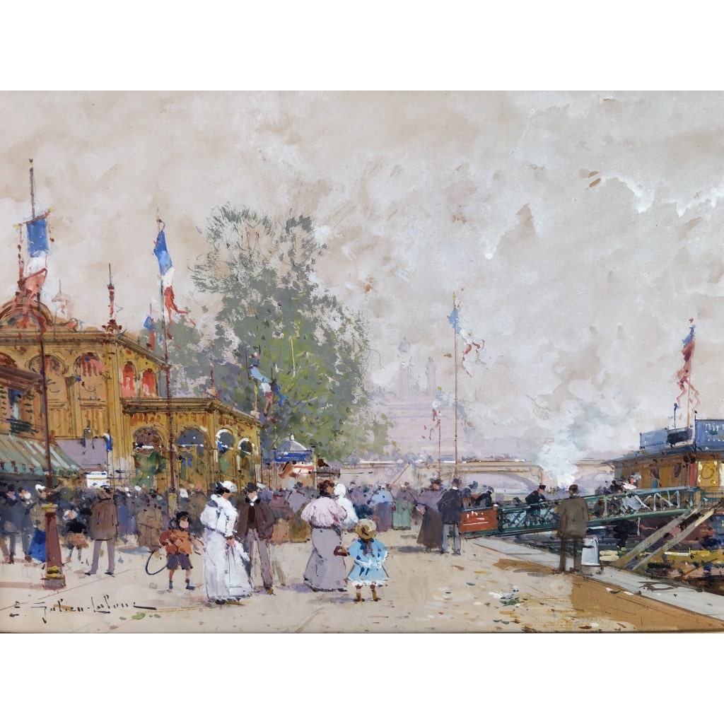 GALIEN LALOUE Peinture Française 20è Paris Pavillon Français Exposition Universelle 1900 Certificat d’authenticité 6