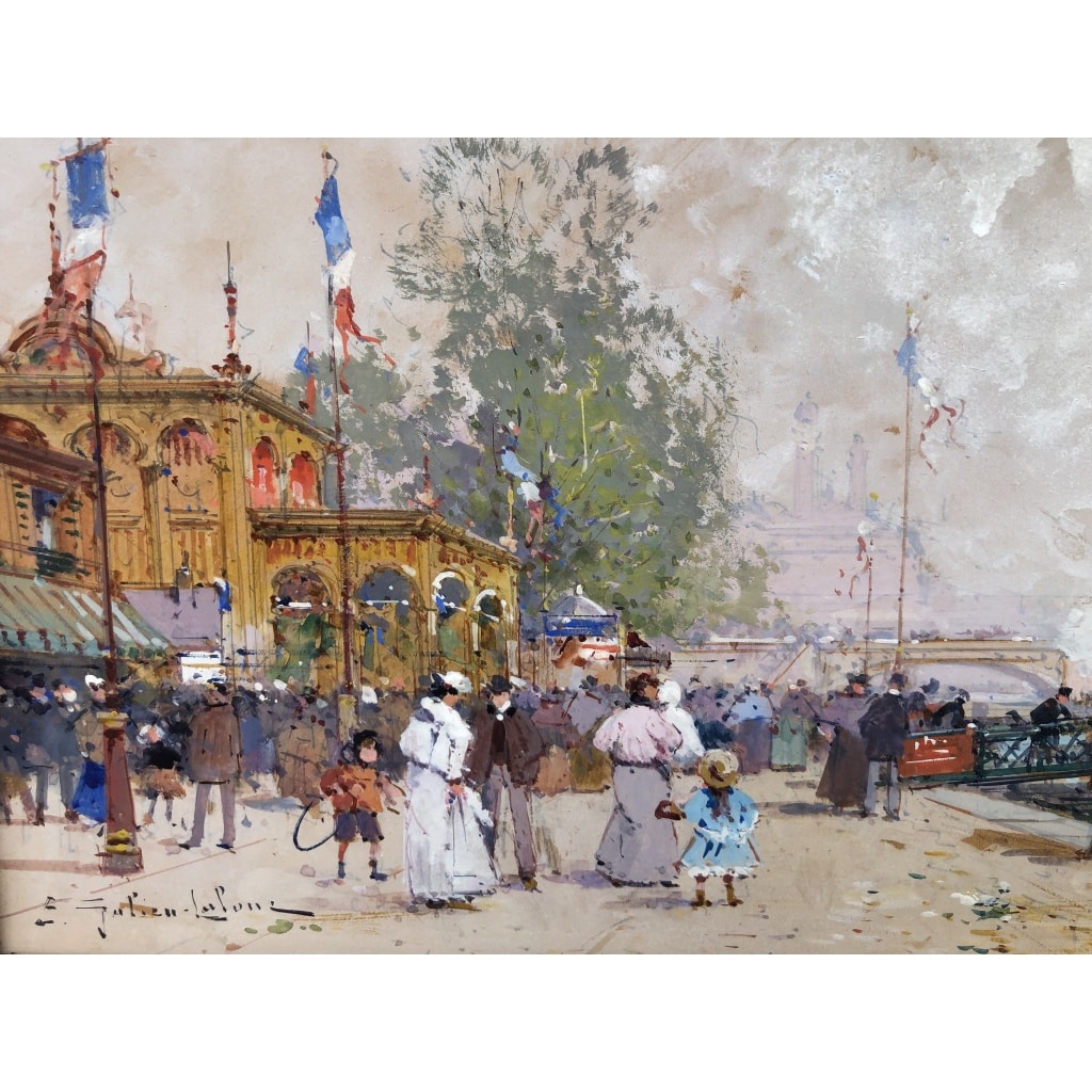 GALIEN LALOUE Peinture Française 20è Paris Pavillon Français Exposition Universelle 1900 Certificat d’authenticité 12