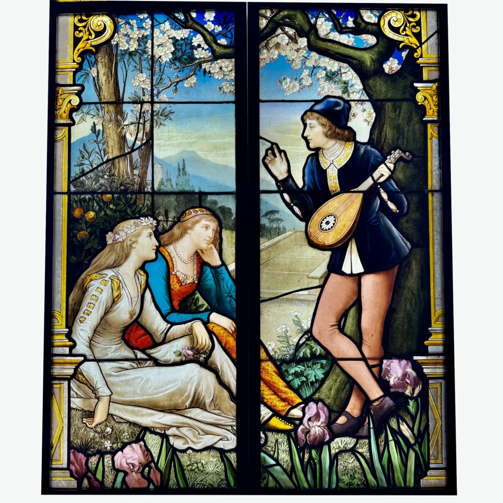 Vitrail Vitraux le joueur de mandoline (237cm L106cm) 5