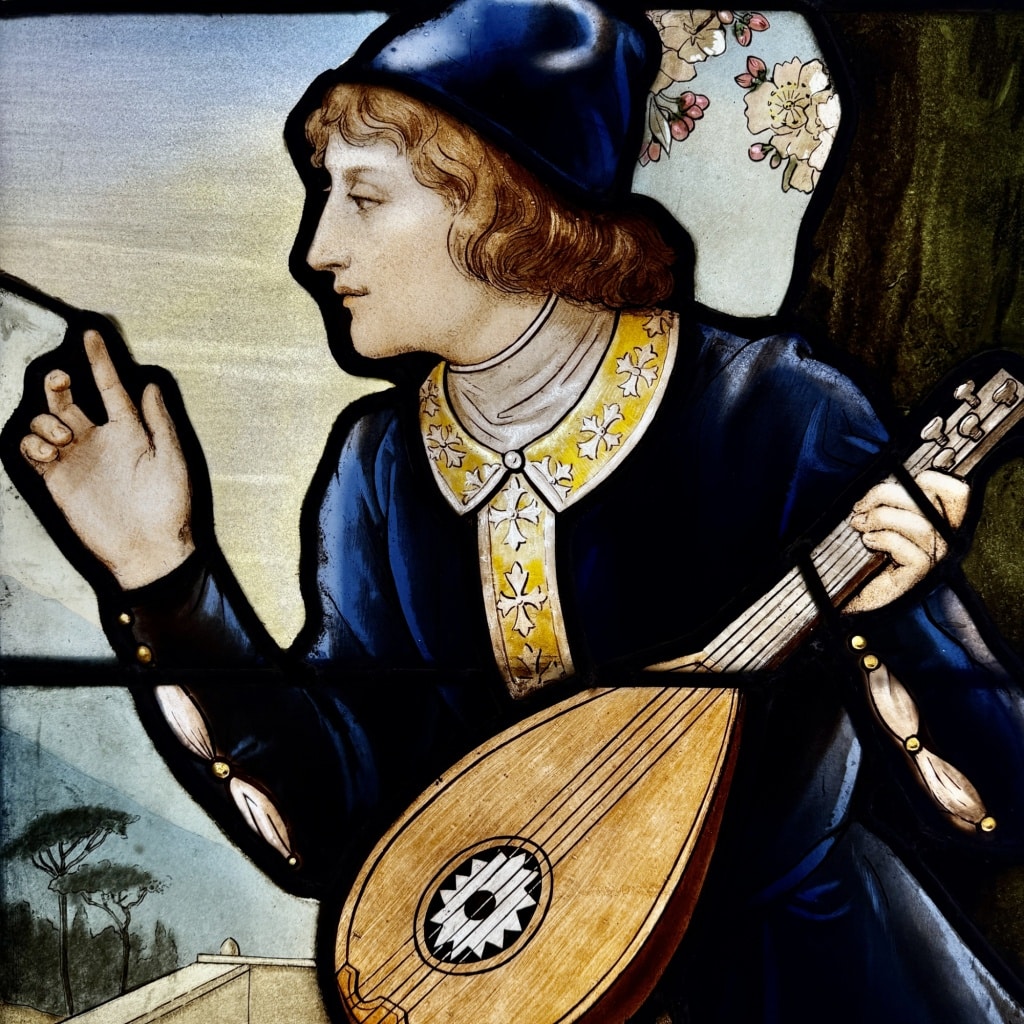 Vitrail Vitraux le joueur de mandoline (237cm L106cm) 4