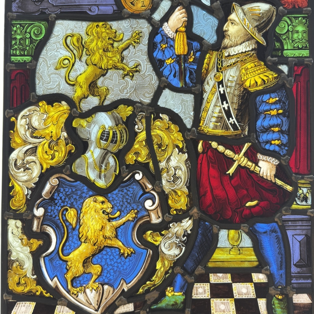 Vitrail Renaissance “1571” (H 34 x L 25cm) 3