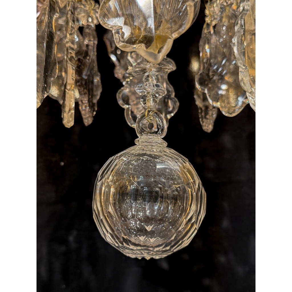 Lustre Français d’Époque Louis XV en Bronze Doré et Cristal Taillé vers 1760-1780 12
