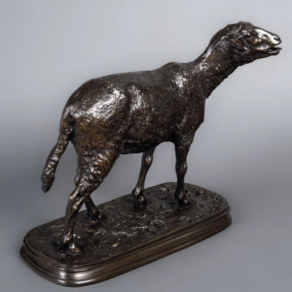 Sculpture – Mouton Des Vosges Debout , Pierre – Jules Mêne (1864) – Bronze 5
