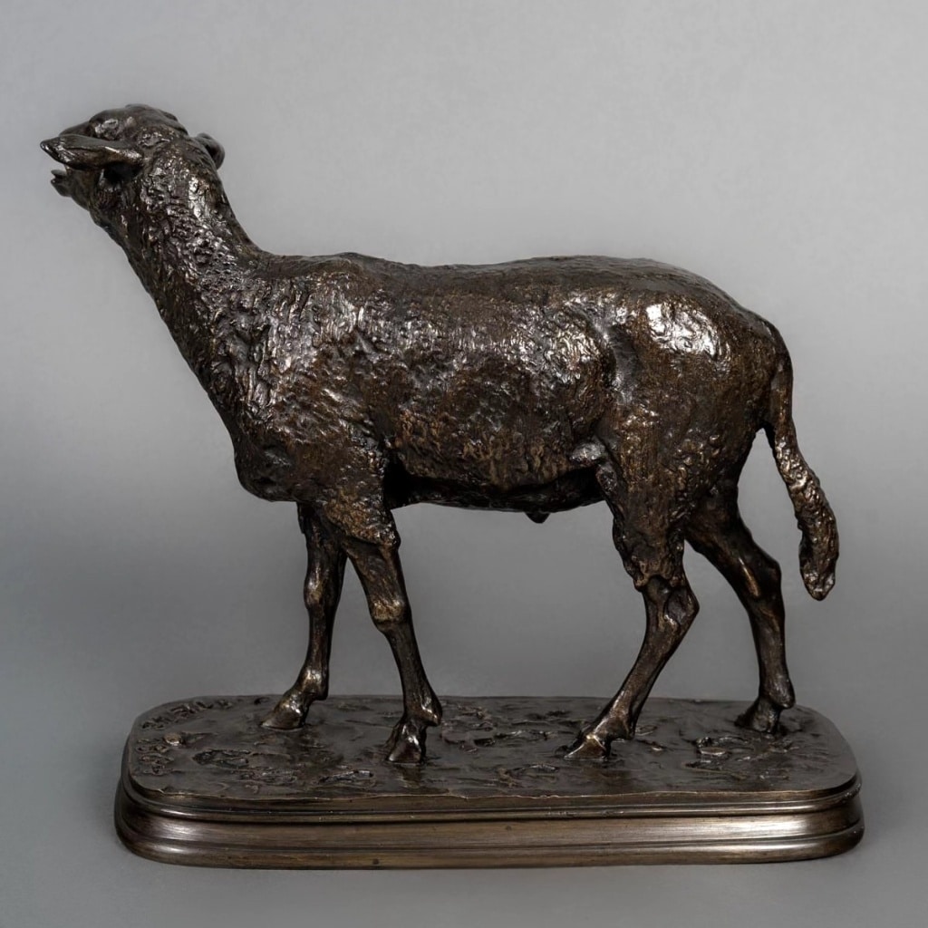 Sculpture – Mouton Des Vosges Debout , Pierre – Jules Mêne (1864) – Bronze 7