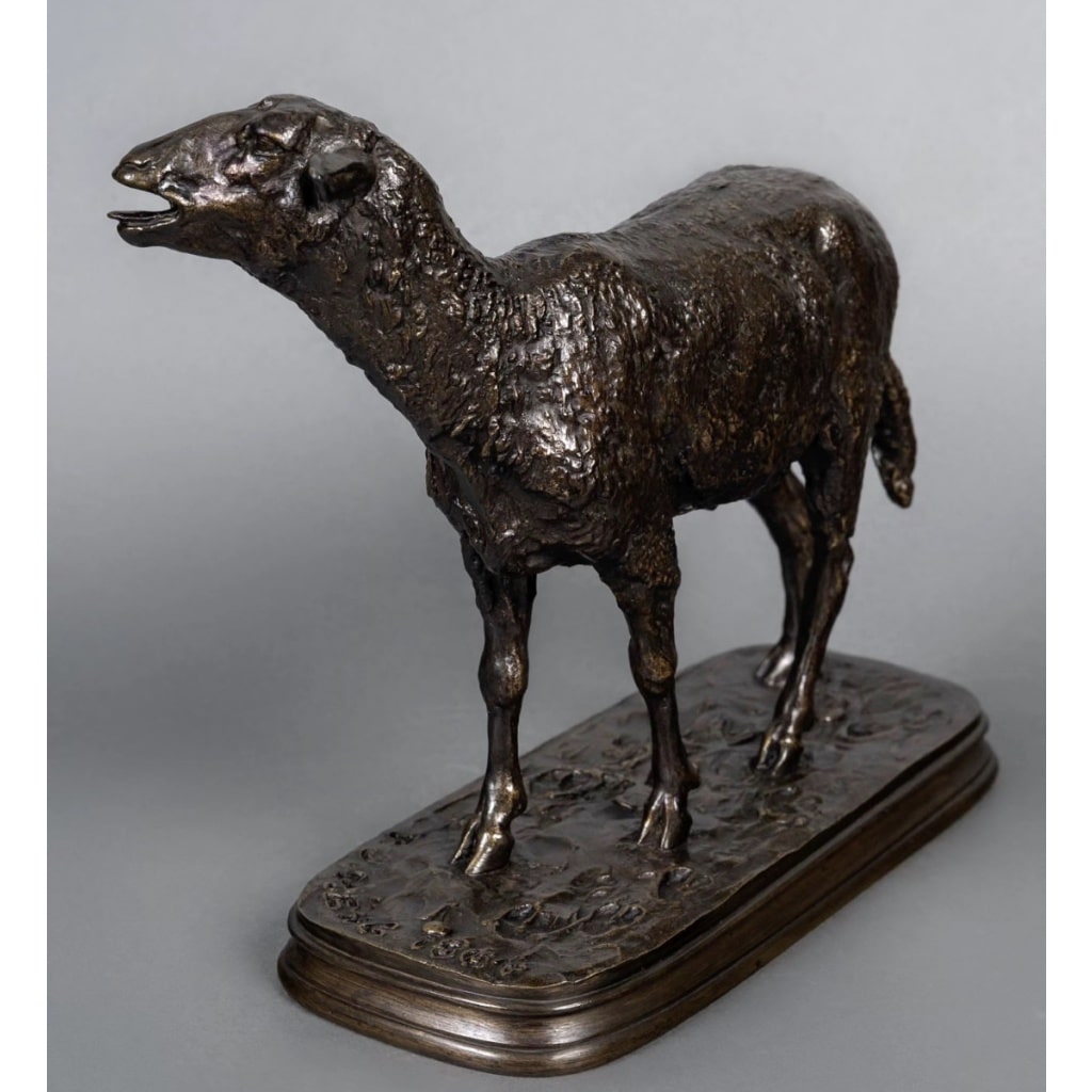 Sculpture – Mouton Des Vosges Debout , Pierre – Jules Mêne (1864) – Bronze 8