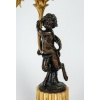 Paire de candélabres de style Louis XVI en bronze à décor de Faunes, montés en lampes 18