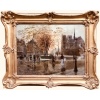 STEIN Georges Paris Animation à Notre Dame depuis les quais Huile Sur Toile Signée Certificat d’authenticité 15
