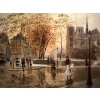 STEIN Georges Paris Animation à Notre Dame depuis les quais Huile Sur Toile Signée Certificat d’authenticité 20