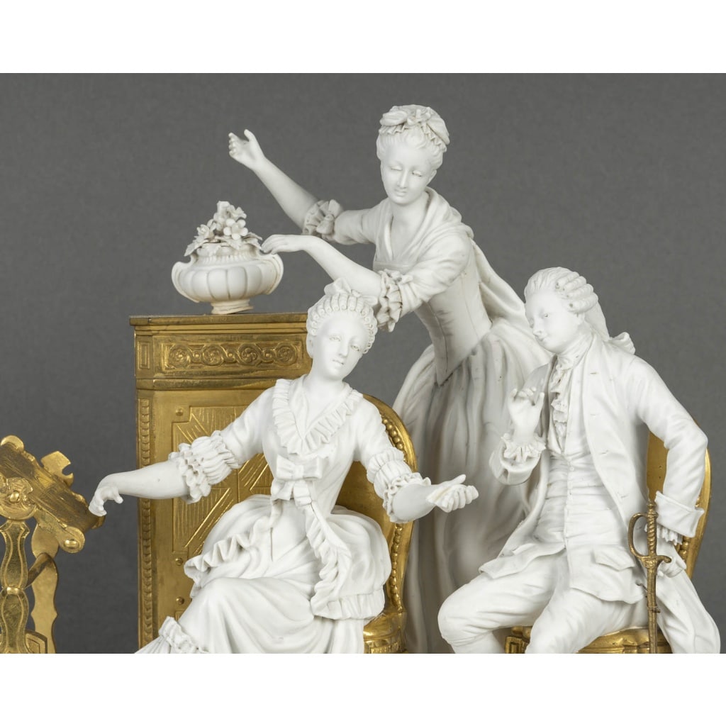 Groupe en biscuit et bronze doré, Sèvres XIXᵉ siècle 4