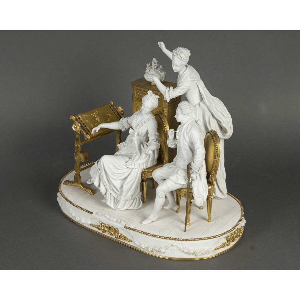 Groupe en biscuit et bronze doré, Sèvres XIXᵉ siècle 3